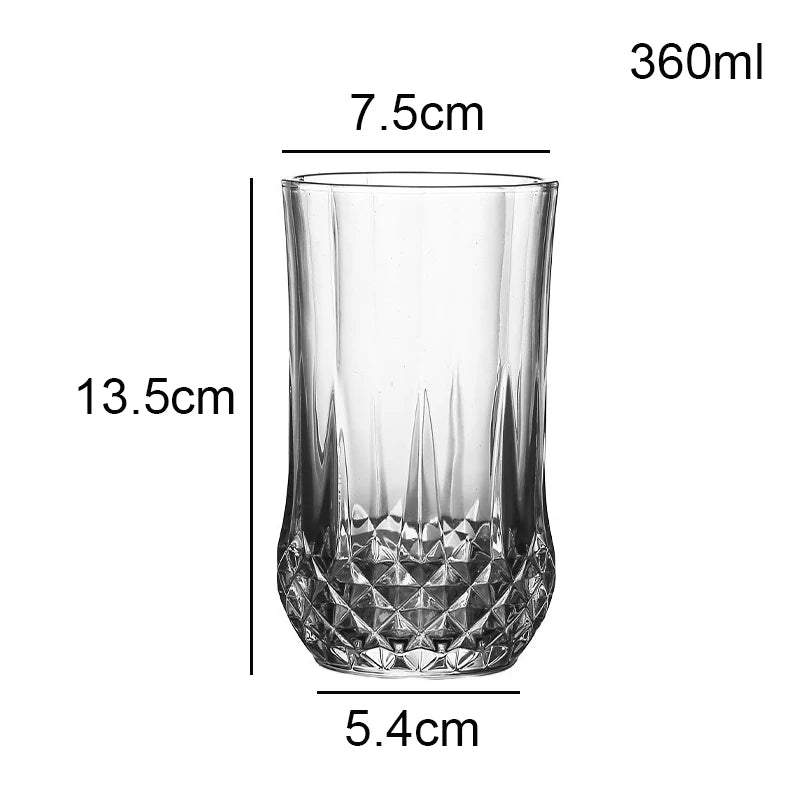 Verres elegants motif diamant pour vin cafe the