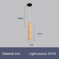 Suspension LED grain de bois design nordique moderne