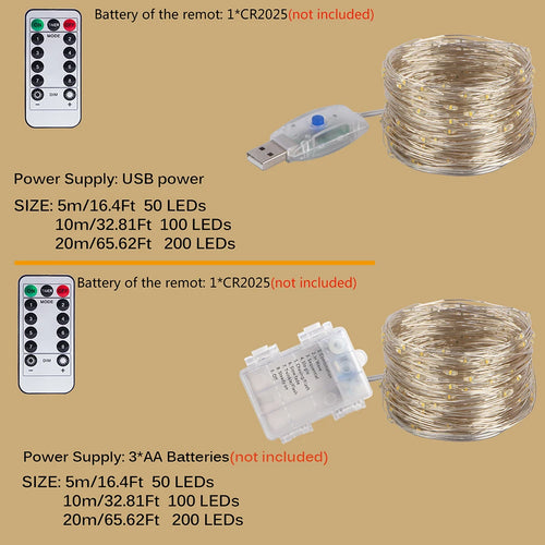 guirlande lumineuse led avec télécommande pour fêtes et décorations - vue 4 sur 12