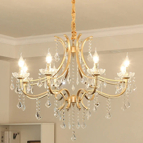 lustre en cristal moderne avec éclairage LED élégant - vue 5 sur 8