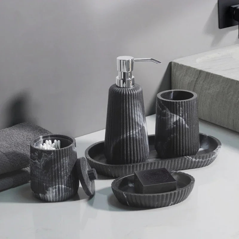 accessoires de salle de bain en grès pour rangement et décoration - vue 5 sur 24