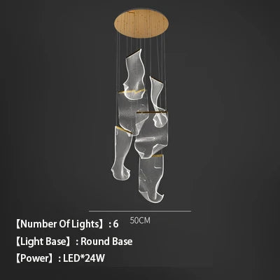 lustre en acrylique à led pour décoration intérieure élégante - vue 8 sur 14
