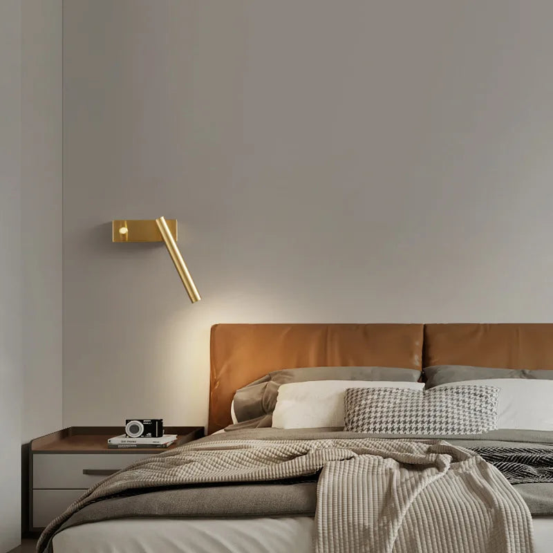 Appliques murales en cuivre avec interrupteur rotatif