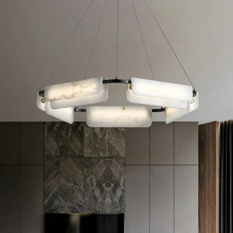 suspension en marbre espagnol de luxe en bronze - vue 5 sur 7