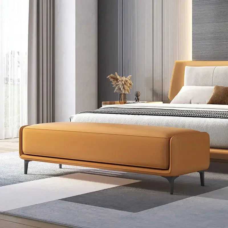 tabourets en cuir italien design pour salon et chambre - vue 8 sur 15