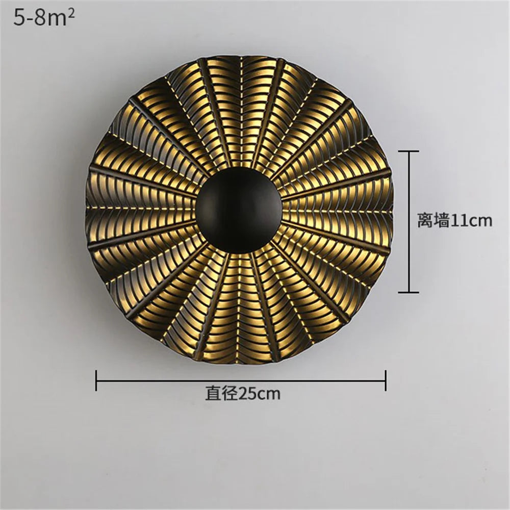 Runde LED-Wandleuchte aus Metall im nordischen Stil für modernes Interieur - vue 10 sur 23