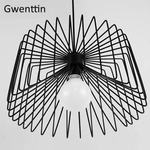 suspension créative en fer avec éclairage led décoratif - vue 6 sur 7