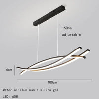 Moderner LED-Kronleuchter aus Aluminium, höhenverstellbar