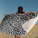 serviette de bain microfibre absorbante motif leopard vache