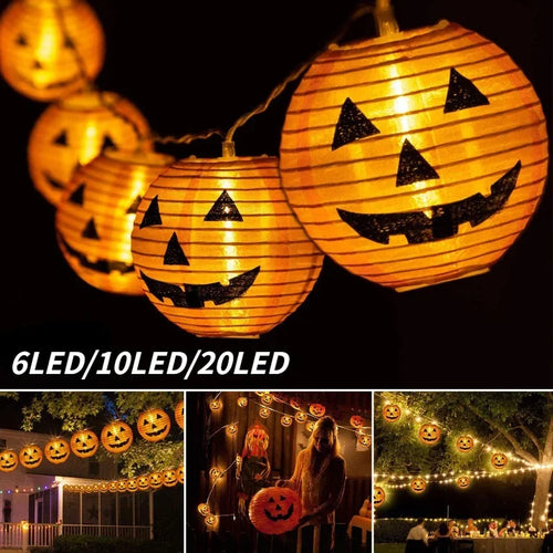 Lichterkette Kürbis für Halloween-Deko innen und außen - vue 4 sur 7