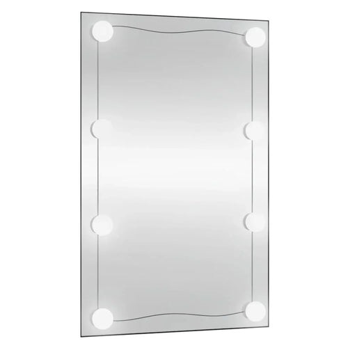 40x60 cm rectangular glass wall mirror with LED lights, home decoration wall Decker living room decoration - vue 3 sur 7