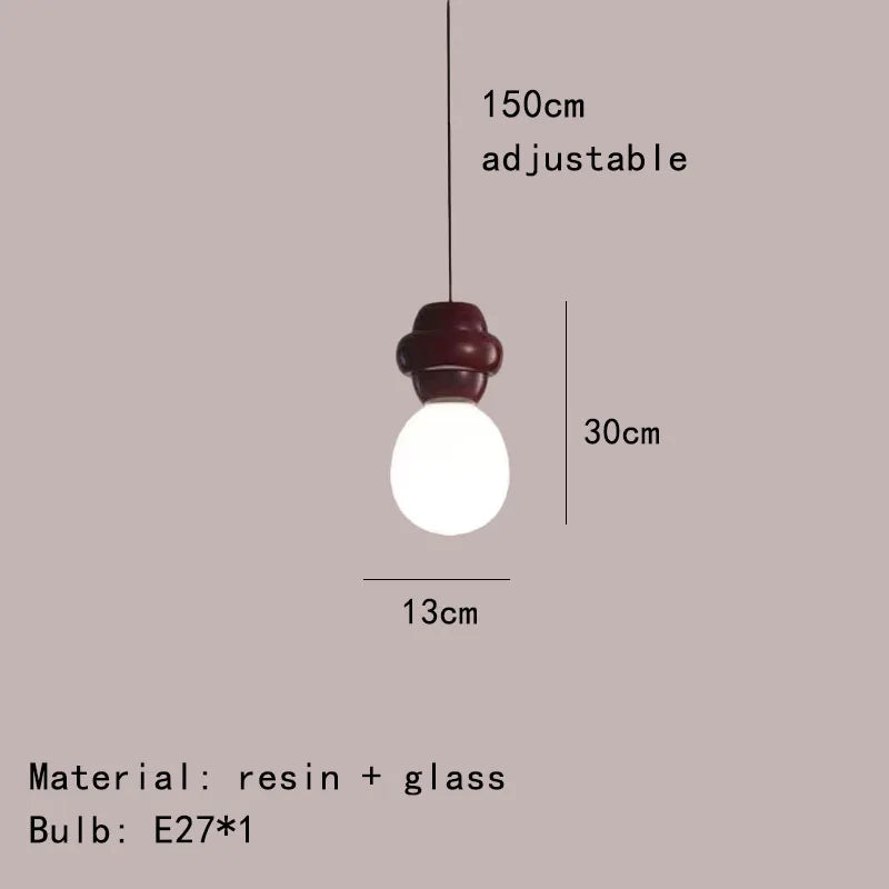 Pendelleuchte aus Harz und Glas mit verstellbarem Kabel