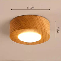 Plafonnier LED carré en bois et acrylique