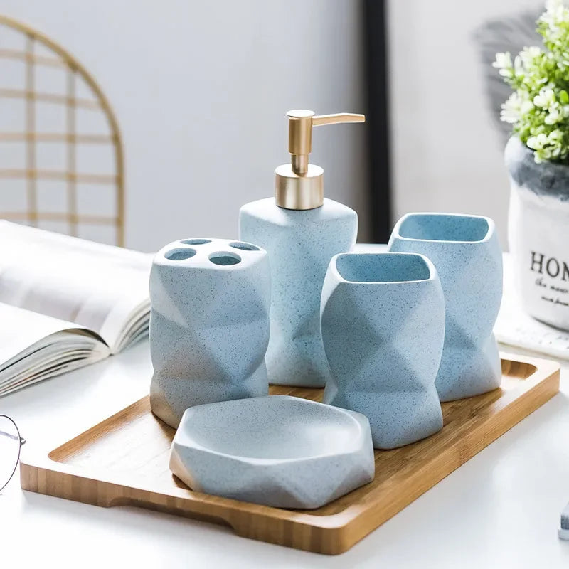 ensemble de céramique nordique pour salle de bain cadeau décoratif - vue 4 sur 15