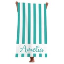 serviette de plage personnalisée rayée microfibre absorbante légère