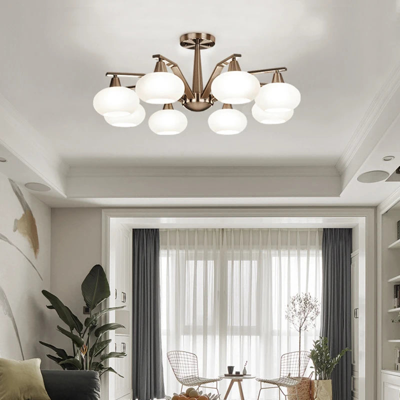 Lustre led métal nickel moderne - vue 6 sur 12