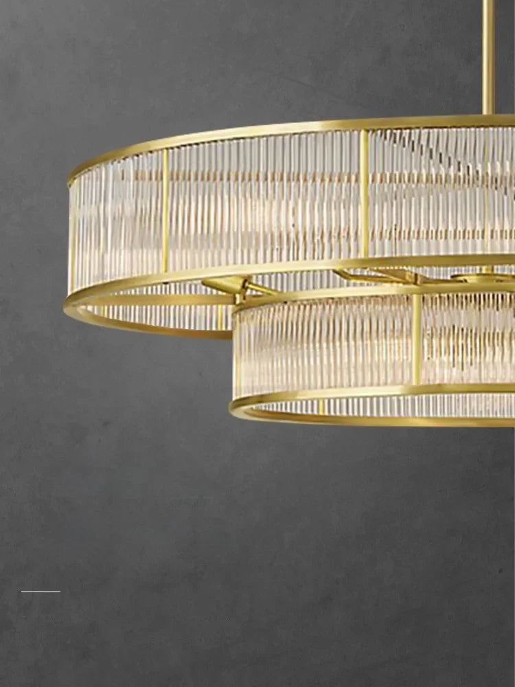 lustre en cristal rétro circulaire design pour décoration intérieure - vue 6 sur 15