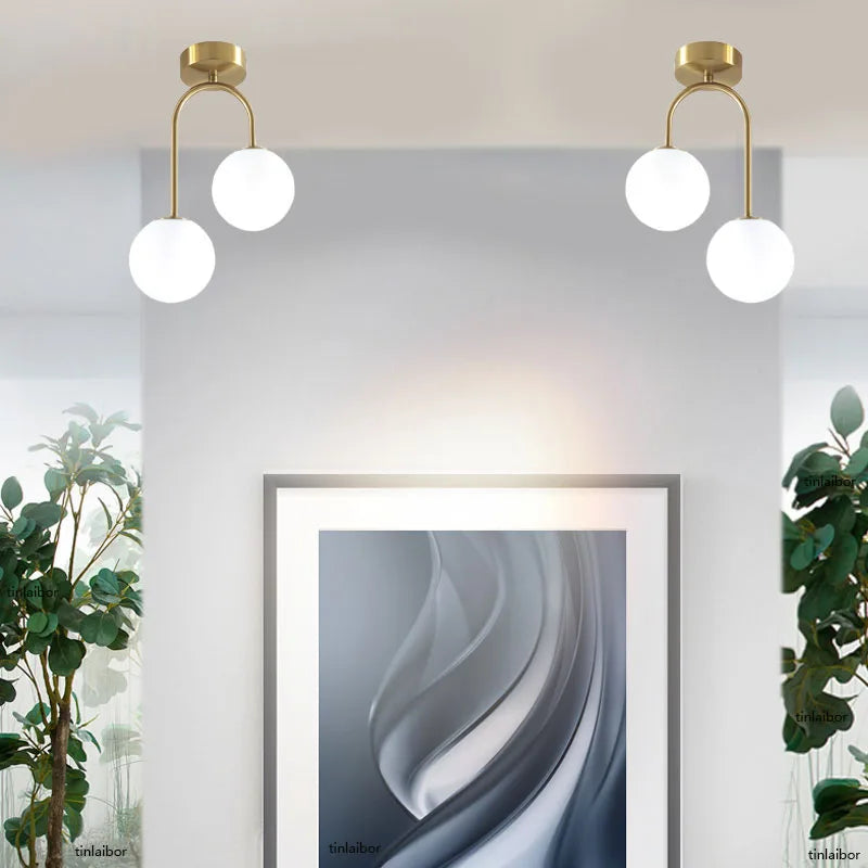 plafonnier boule simple en acrylique pour divers espaces - vue 2 sur 9