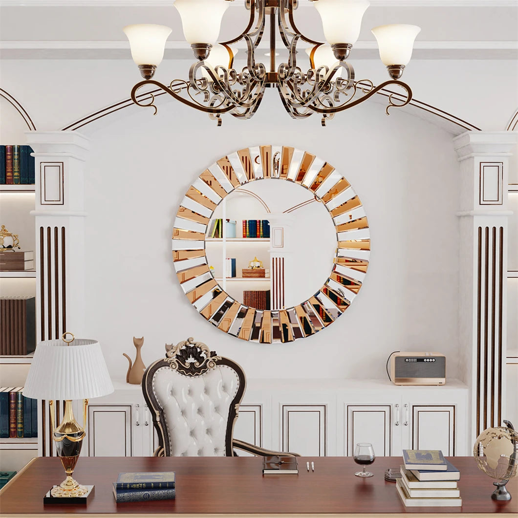 miroir décoratif mural rond pour un style contemporain - vue 5 sur 7