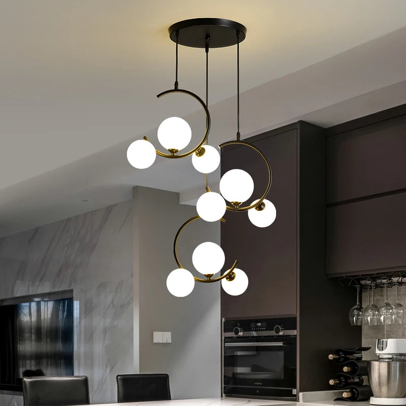 lampe boule en verre nordique décorative et créative - vue 2 sur 16