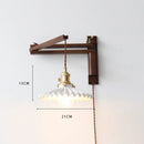 LED-Wandleuchte Retro Japanisch Teleskopisch aus Messing und Glas