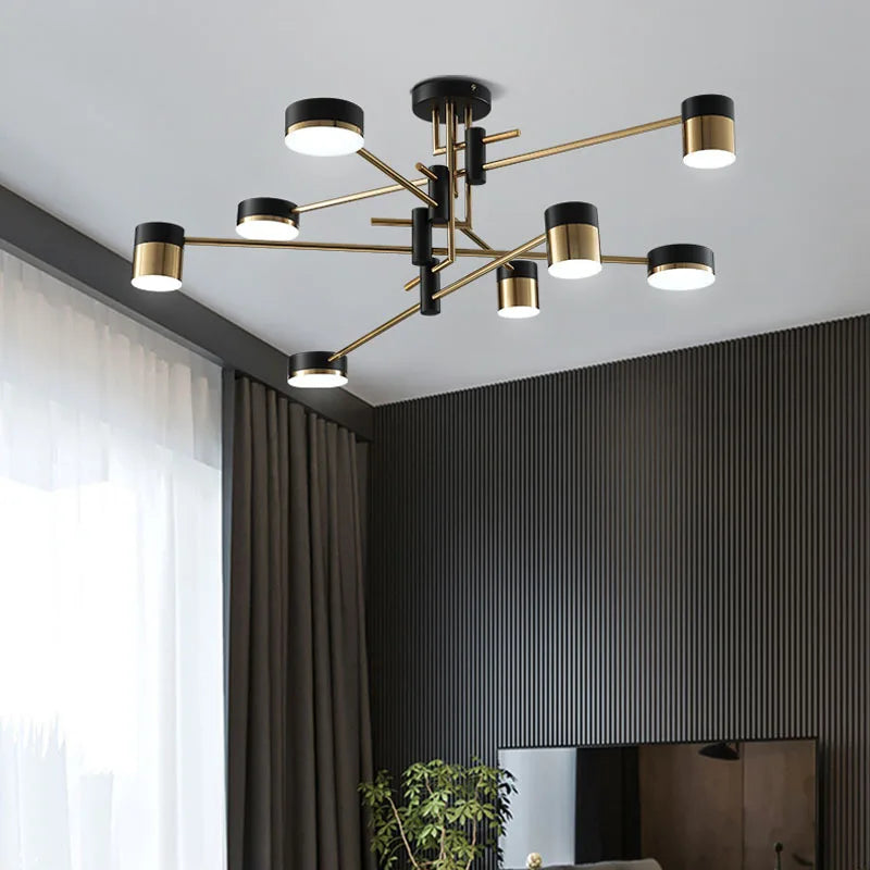 2024 LED Chandelier Lighting Modern Living Room Kitchen Decoration Indoor Metal Hanging Light Fixtures For Drawing Room - vue 5 sur 12