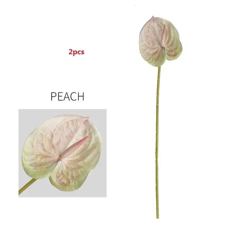 feuilles d'anthurium artificielles pour décoration florale et jardin - vue 18 sur 24