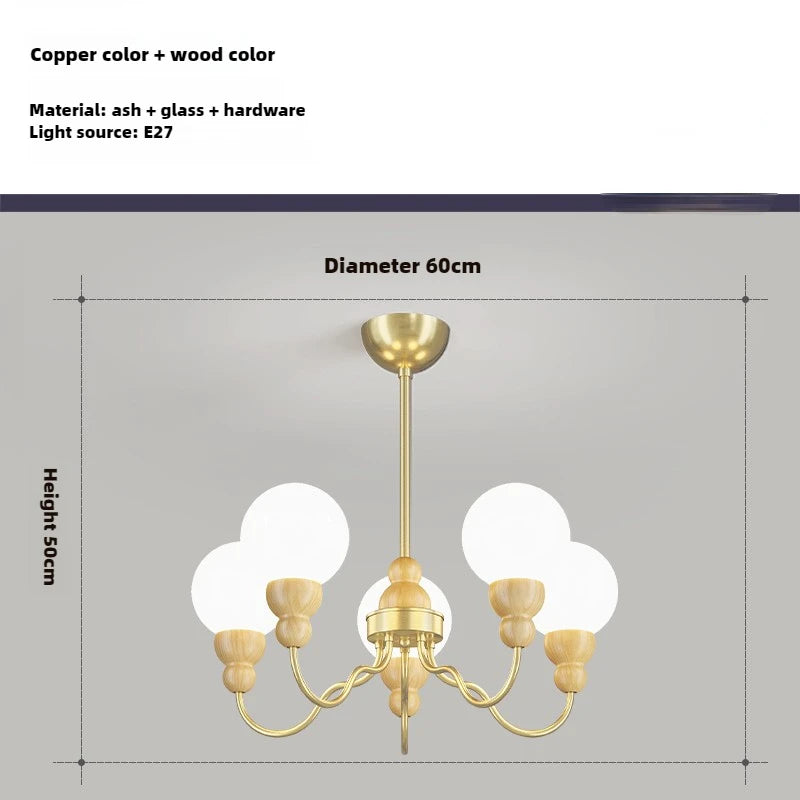 suspension en verre rétro en bois pour intérieur élégant - vue 14 sur 14