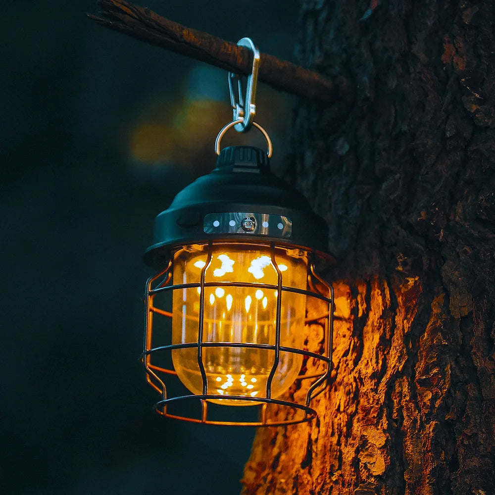 lanterne rétro rechargeable à LED pour jardin extérieur vintage - vue 3 sur 6