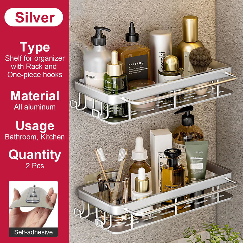 etagère murale sans perçage pour rangement de salle de bain et cuisine