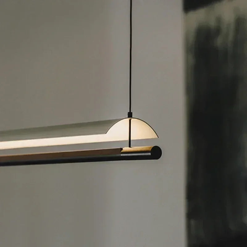 lustre suspendu moderne nordique éclairage design long et simple - vue 7 sur 12