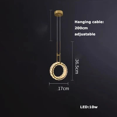 suspension en verre cristal art déco avec éclairage led - vue 26 sur 25