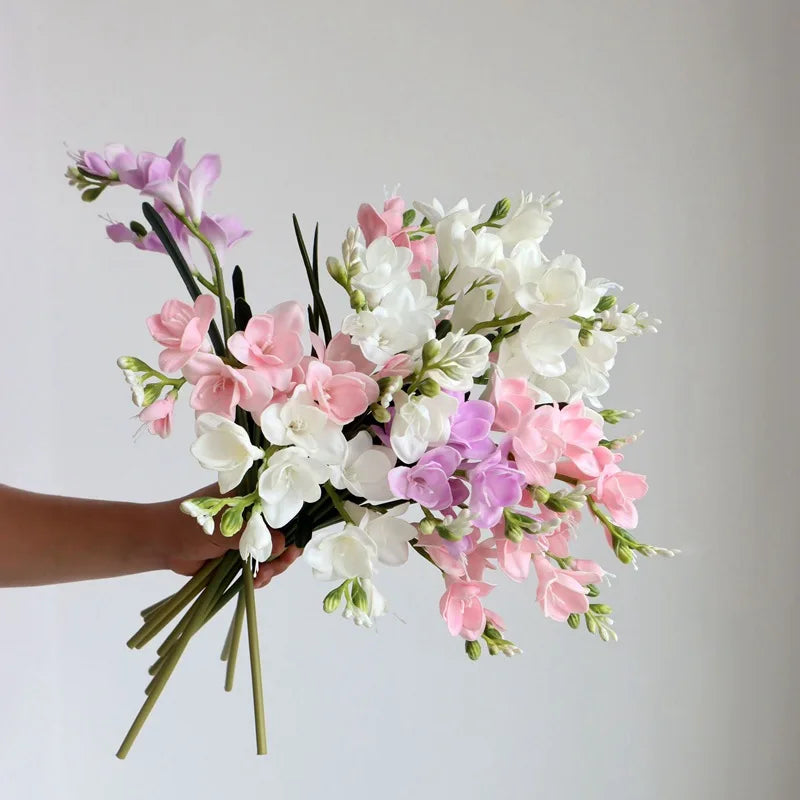 fleurs artificielles orchidées bouquet de mariage décoration élégante - vue 4 sur 9