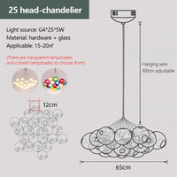 Moderner LED-Kronleuchter aus Glas mit Blaseneffekt für Geschäfte