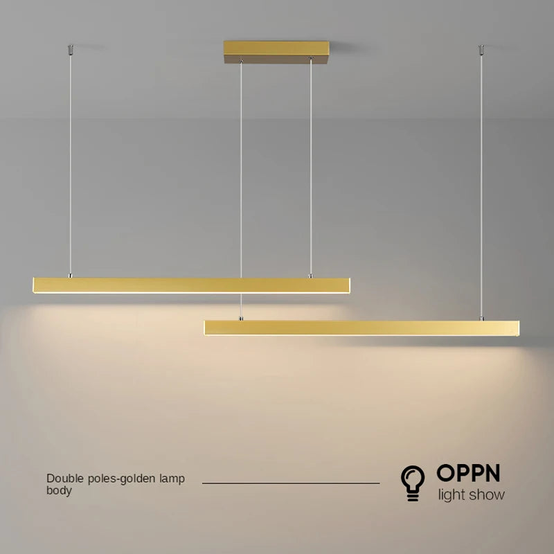 lustre moderne simple avec bande linéaire led pour restaurant - vue 6 sur 16