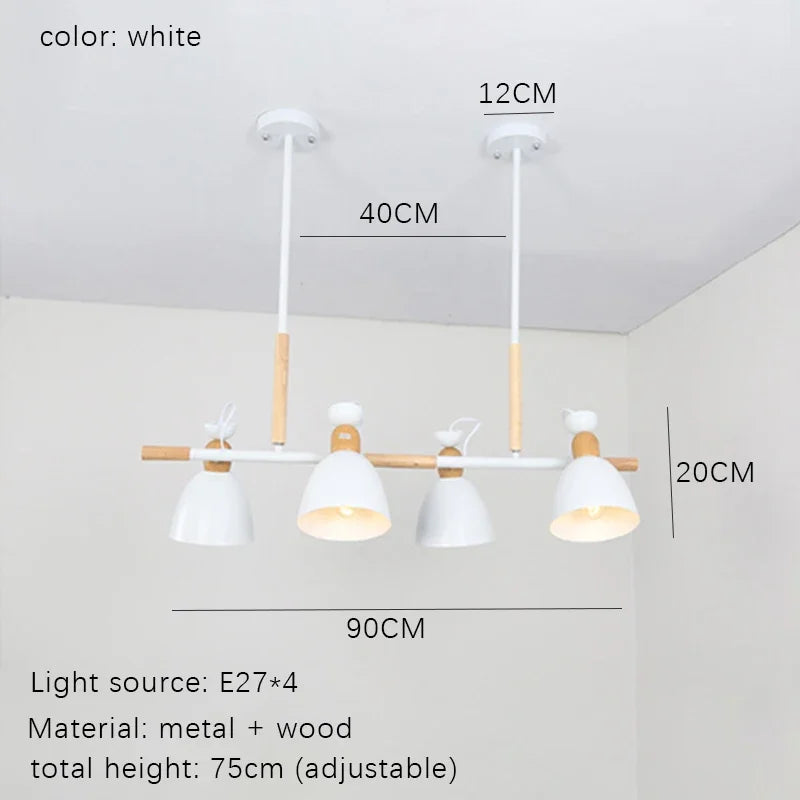 Dekorative LED-Pendelleuchte aus nordischen Holzstämmen