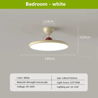 Plafonnier LED nordique en fer crème avec soucoupe volante