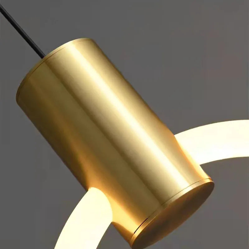 lustre led minimaliste en acrylique et cuivre gradation 3 températures - vue 6 sur 10