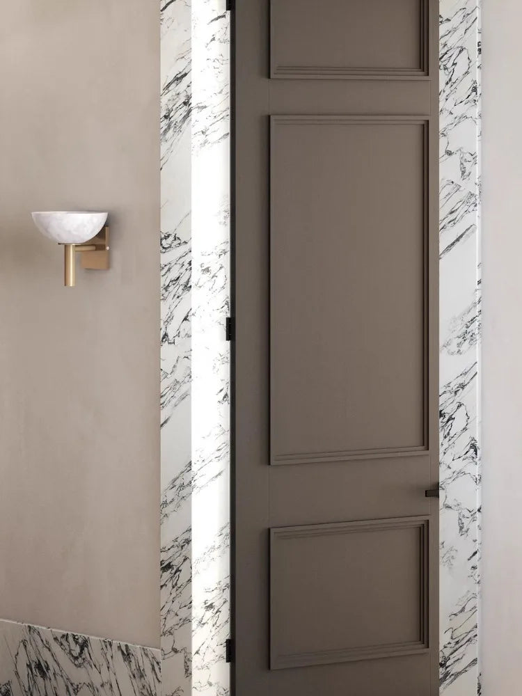 Kreative Wandleuchte aus Marmor und Kupfer im antiken Luxus-Stil - vue 3 sur 8