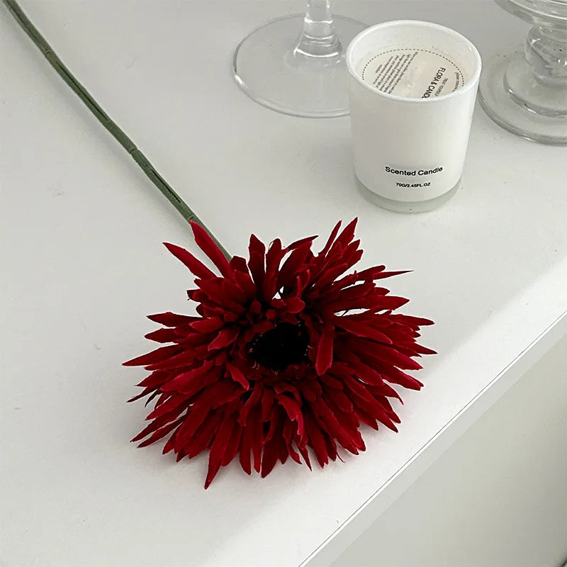 fleur artificielle gerbera pour décoration de mariage et vase - vue 10 sur 11