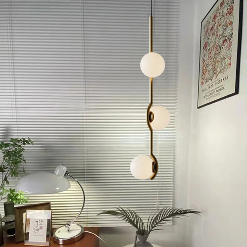 Einfache Pendelleuchte aus Glas und Metall mit verstellbarem Kabel - vue 3 sur 10