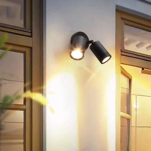 spot led extérieur double tête étanche pour jardin balcon clôture - vue 4 sur 9