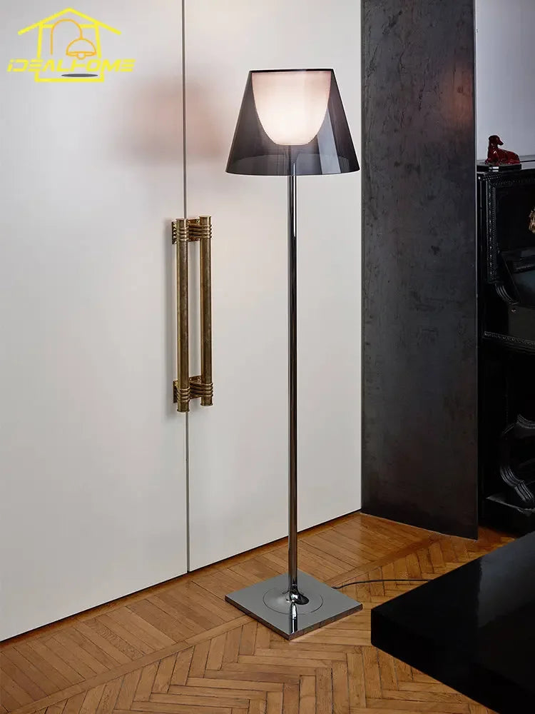 Lampadaire moderne en acier inoxydable avec abat-jour acrylique led