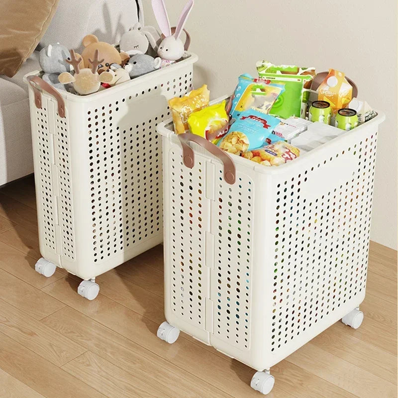 Dirty clothes basket, folding multifunctional handheld dirty clothes basket, large capacity collection basket, storage basket - vue 4 sur 8