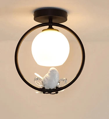 Kreative nordische Deckenleuchte mit Vogelmotiv für den Balkon