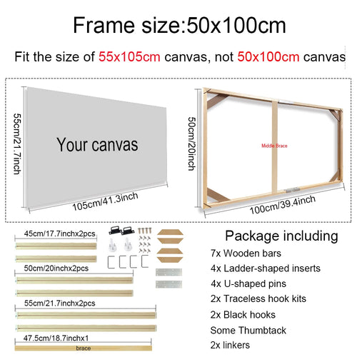 cadre mural en bois pour toiles et peintures décoratives
