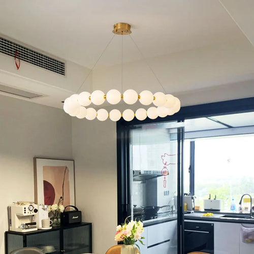 Nordischer LED-Kronleuchter aus Acryl dekorative Pendelleuchte - vue 4 sur 19