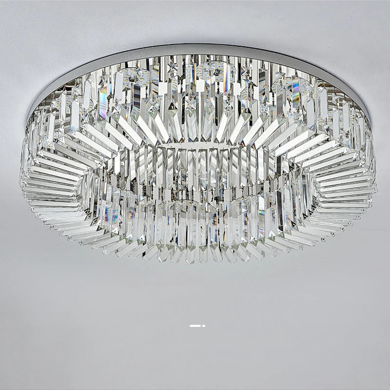 Plafonnier Led en cristal de luxe au design moderne - vue 5 sur 9