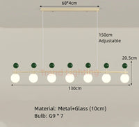 lustre en verre et métal style dynamique pour éclairage de beauté