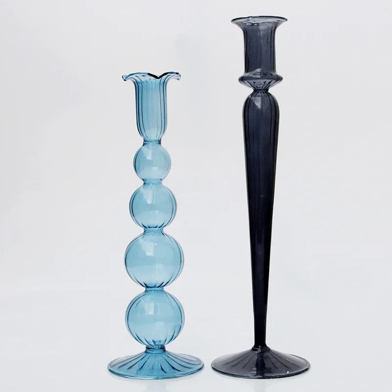 bougeoir en verre pour décoration de mariage et centre de table - vue 7 sur 29